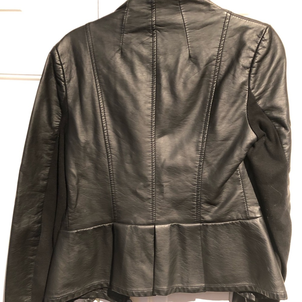Faux Leather Peplum Jacket
